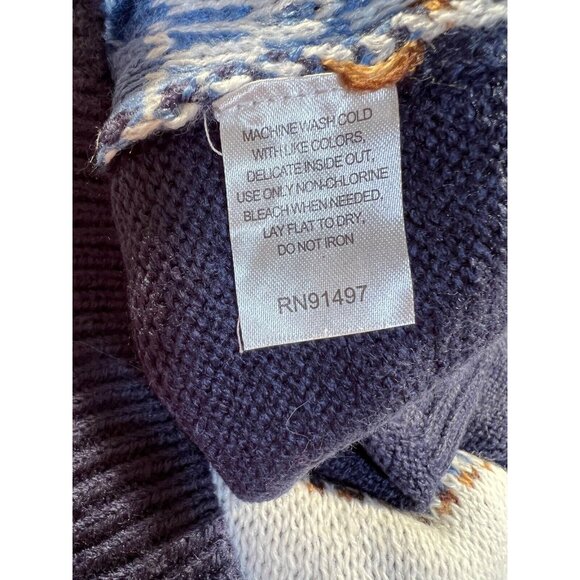 Christmas Party Sweater Mens Blue Med Deer with Beer Sunglasses Long Sleeve - Picture 7 of 7